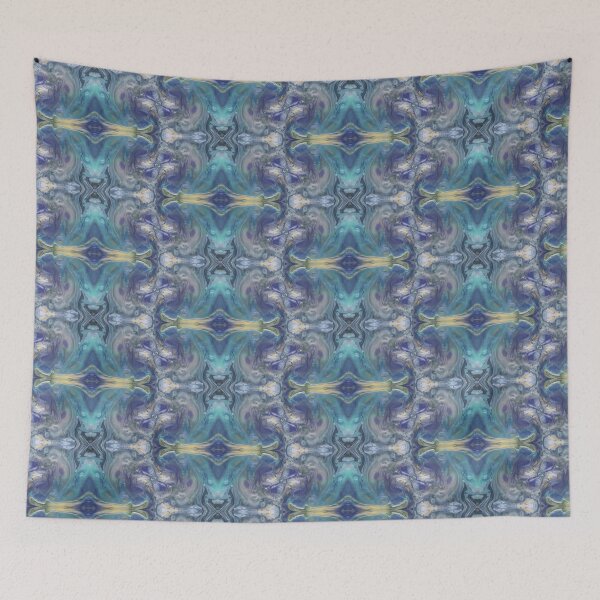 Item preview, Tile effect Aqua Blue patterned Ocean theme Fluid art  designed and sold by Julieford.
