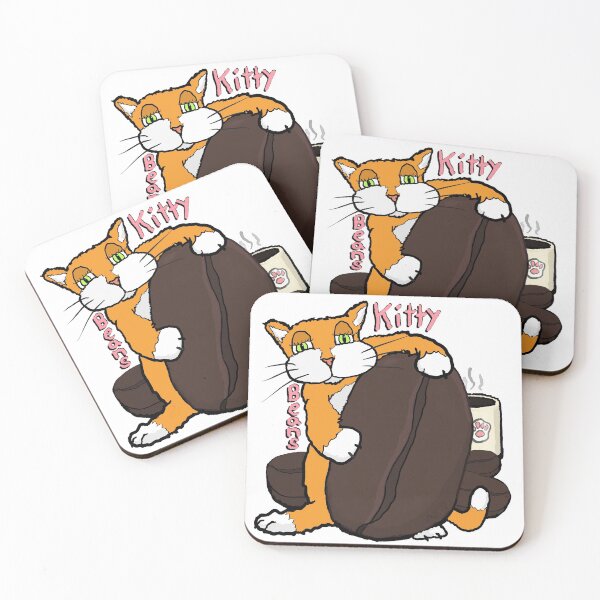 Item preview, Kitty and coffee beans, a cafe cat for coffee lovers designed and sold by davidscohen.