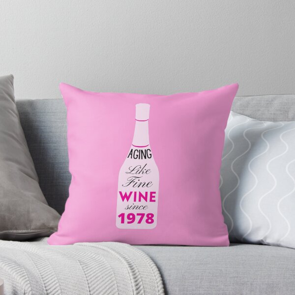 Item preview, Aging like Fine Wine since 1978 - Birthday gift or greeting for wine lovers in pink rose designed and sold by yennyz.