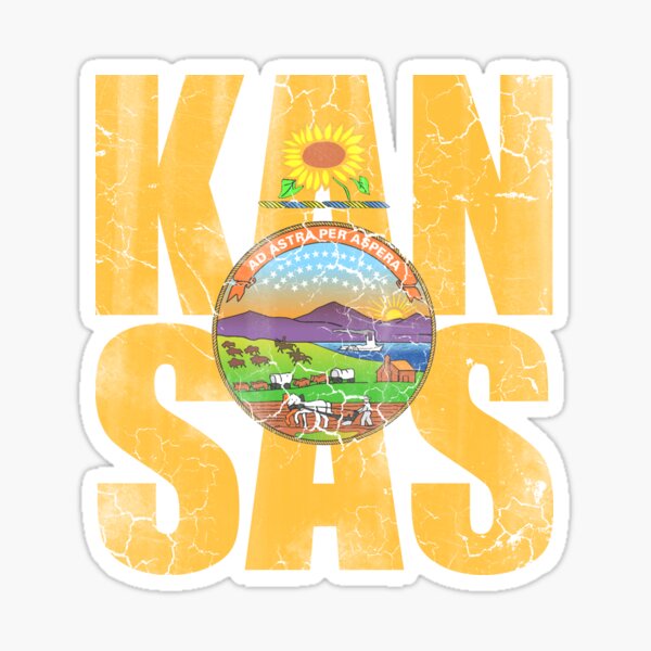 Vintage Kansas Flag Stacked Sticker