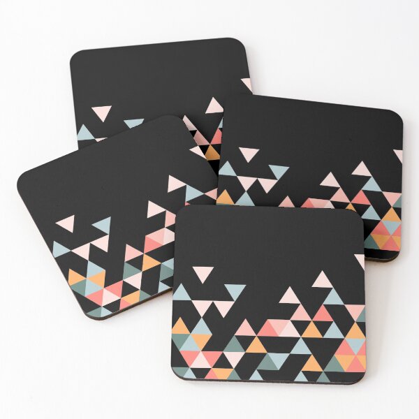 Item preview, colorful triangular pattern black background designed and sold by DiviaDesigns.