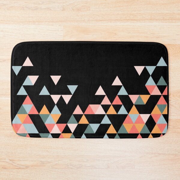 Item preview, colorful triangular pattern black background designed and sold by DiviaDesigns.
