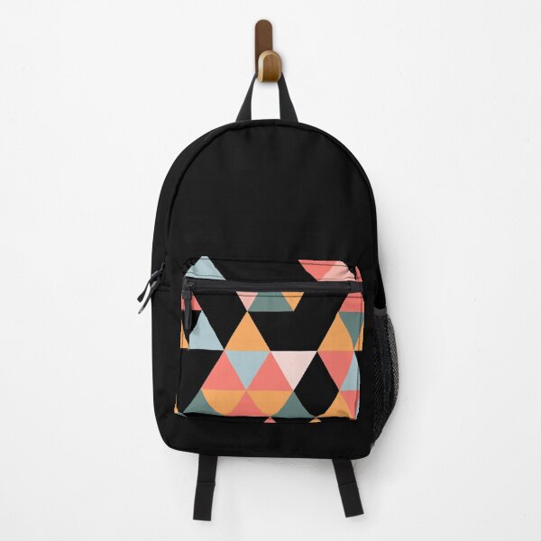 Item preview, colorful triangular pattern black background designed and sold by DiviaDesigns.