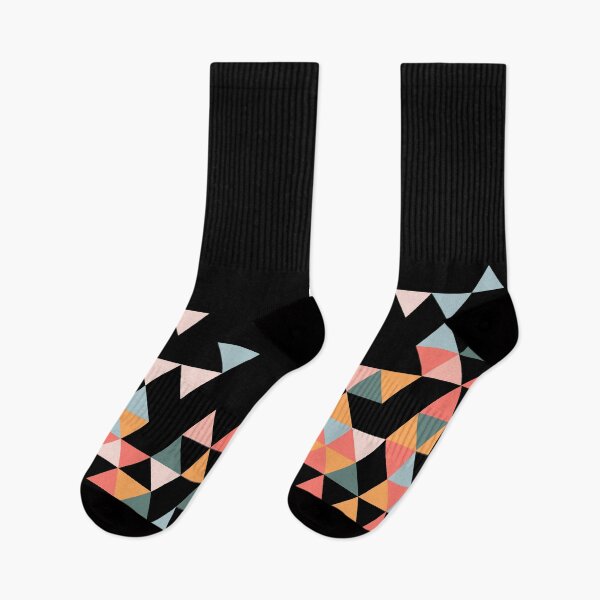 Item preview, colorful triangular pattern black background designed and sold by DiviaDesigns.