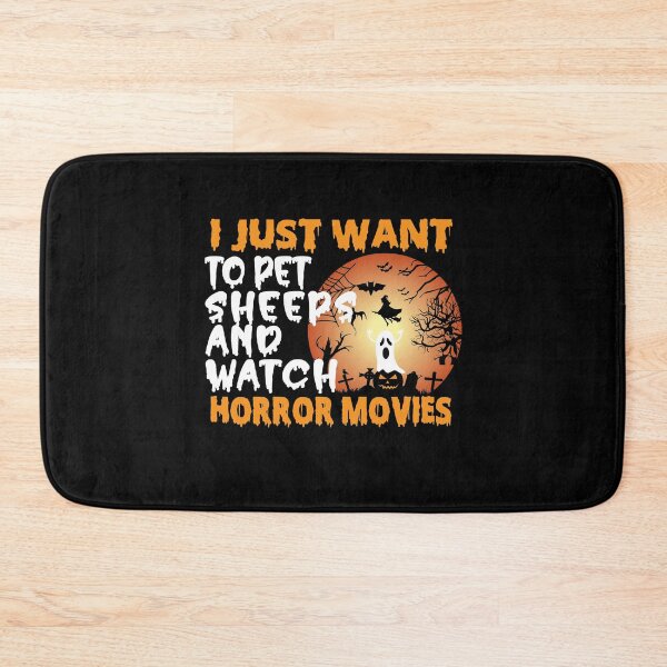 Item preview, I Just Want To Pet Sheeps And Watch Horror Movies Funny Halloween gift for a Sheep lover designed and sold by ZOHANATION.