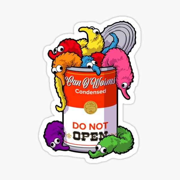Vista previa del artículo con la obra «¿Pueden O 'gusanos en una cuerda ~ No abrir», diseñado y vendido por ctkrstudio.
