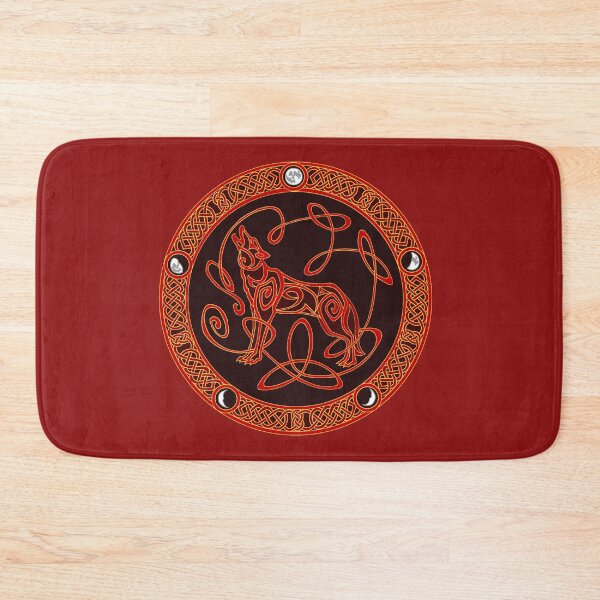 Item preview, Celtic knotwork wolf - red and gold designed and sold by AnyaPenfold.