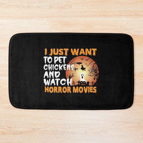 Item preview, I Just Want To Pet Chickens And Watch Horror Movies Funny Halloween gift for a Chicken lover designed and sold by ZOHANATION.