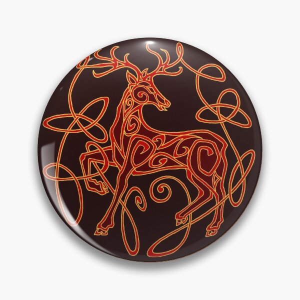 Aperçu de l'œuvre Cerf celtique entrelacé - rouge et or créée et vendue par AnyaPenfold.