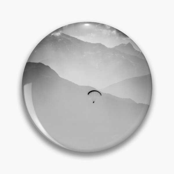 Item preview, Parachute with Mountain Backdrop Black and White Photography designed and sold by ElishaKayne.