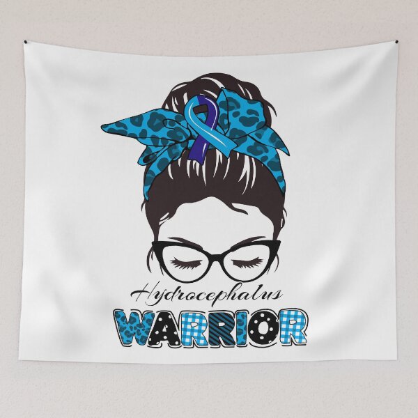 Item preview, Hydrocephalus warrior messy bun girl- hydrocephalus Awareness  designed and sold by Designs Of all kinds.