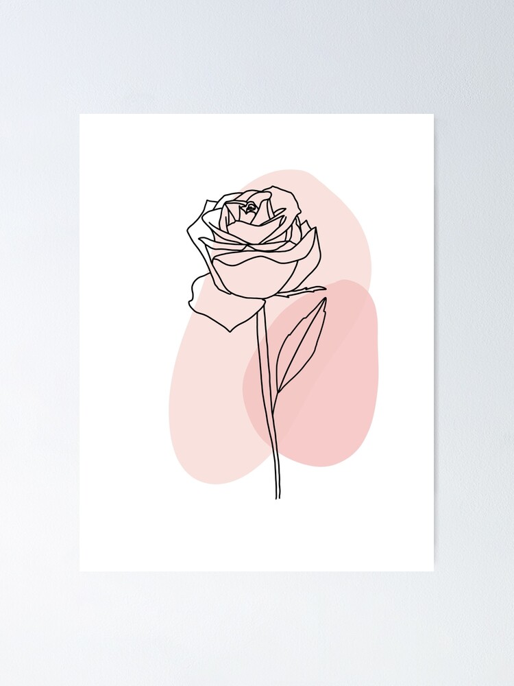 Rose Line Art Poster - Flower illustration