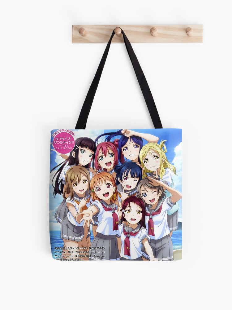 Love Live Sunshine Aqours Fanbook Poster Tote Bag By Flarethevulpix Redbubble