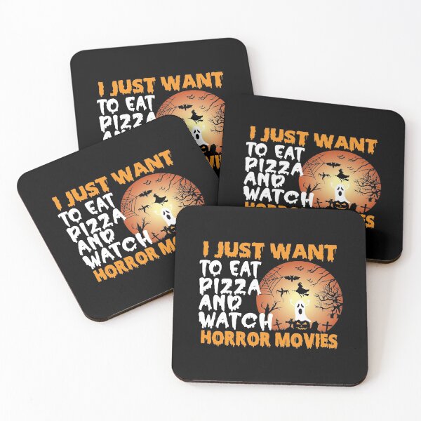 Item preview, I Just Want To Eat Pizza And Watch Horror Movies Funny Halloween gift for a Pizza lover designed and sold by ZOHANATION.