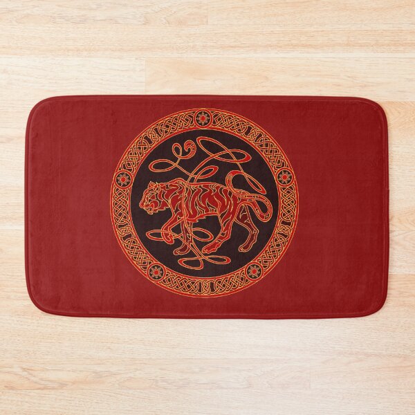 Aperçu de l'œuvre Tigre celtique entrelacé - rouge et or créée et vendue par AnyaPenfold.
