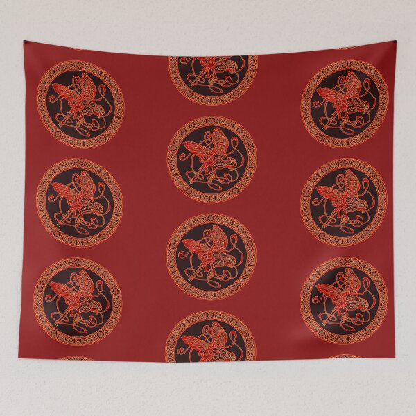 Item preview, Celtic knotwork hawk - red and gold designed and sold by AnyaPenfold.