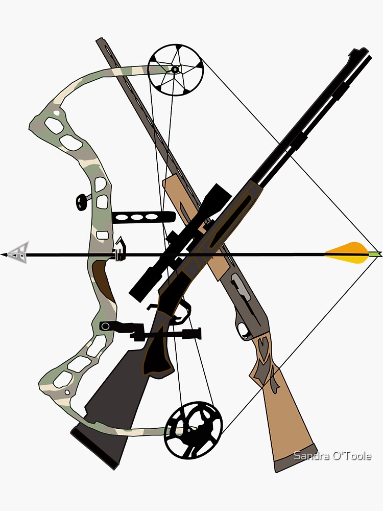 Thumbnail 3 of 3, Sticker, Hunter Toys, Hunting, Weapons, Hunter Gifts designed and sold by sandyo2ly.