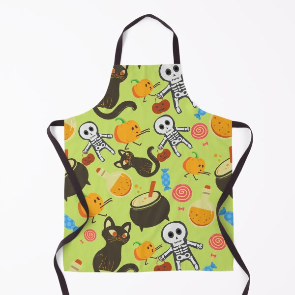 Item preview, Squash Goals Yellow Light Green Halloween Cat Skull Candy Pumpkin pattern designed and sold by IMYGREAT32.