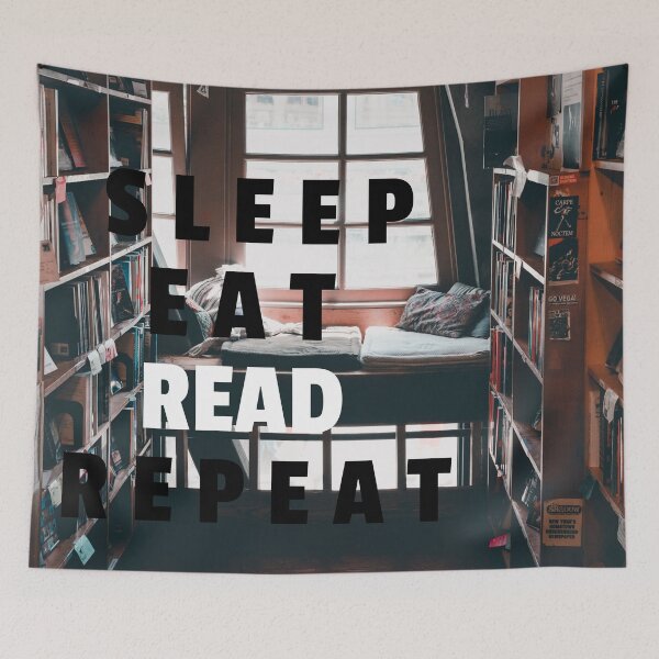 Item preview, Sleep, Eat, Read, Repeat - Cosy Reading Nook designed and sold by JellyBeenzz.
