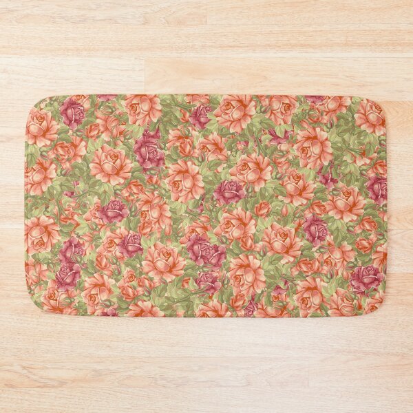 Item preview, Vintage floral red pink rose flowers seamless pattern designed and sold by chuckletuckle.