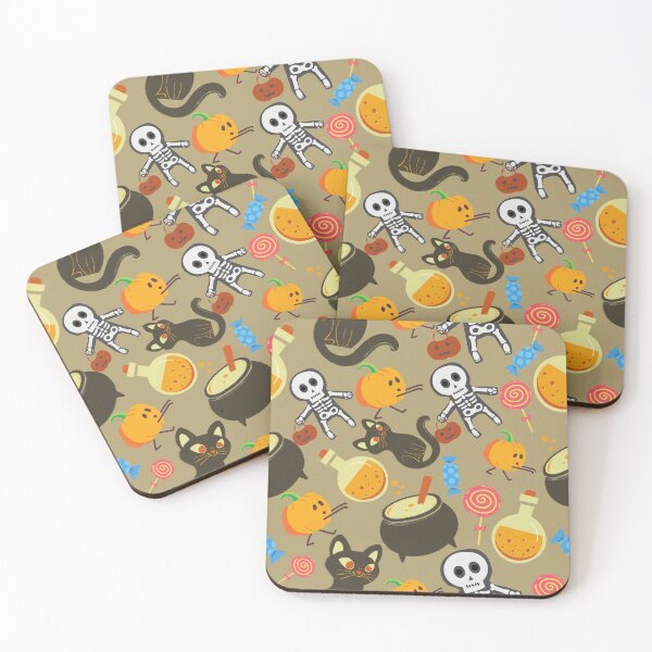Item preview,  Squash Goals Light gray Halloween Cat Skull Candy Pumpkin pattern designed and sold by IMYGREAT32.
