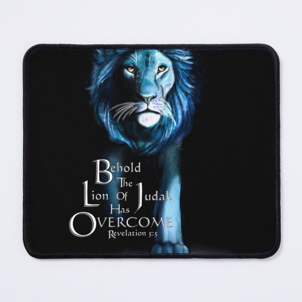 Item preview, Lion of Judah With Scripture (Neon Blue) designed and sold by IgniteWithin.