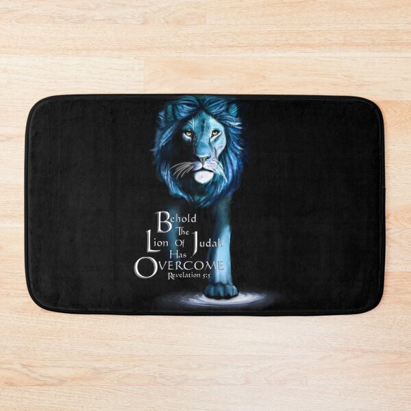 Item preview, Lion of Judah With Scripture (Neon Blue) designed and sold by IgniteWithin.
