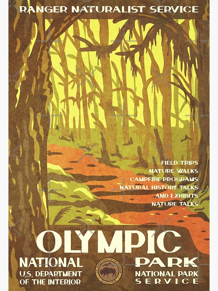 "Olympic National Park Vintage WPA Poster " Poster by JordanHolmes