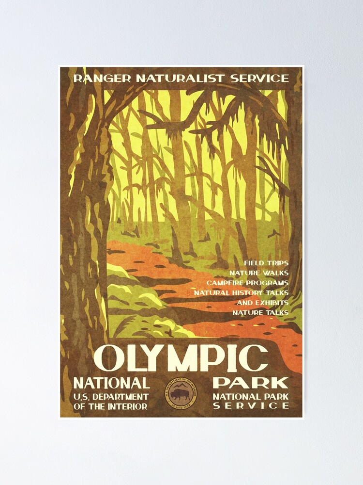 "Olympic National Park Vintage WPA Poster " Poster by JordanHolmes