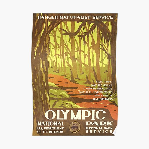 "Olympic National Park Vintage WPA Poster " Poster by JordanHolmes