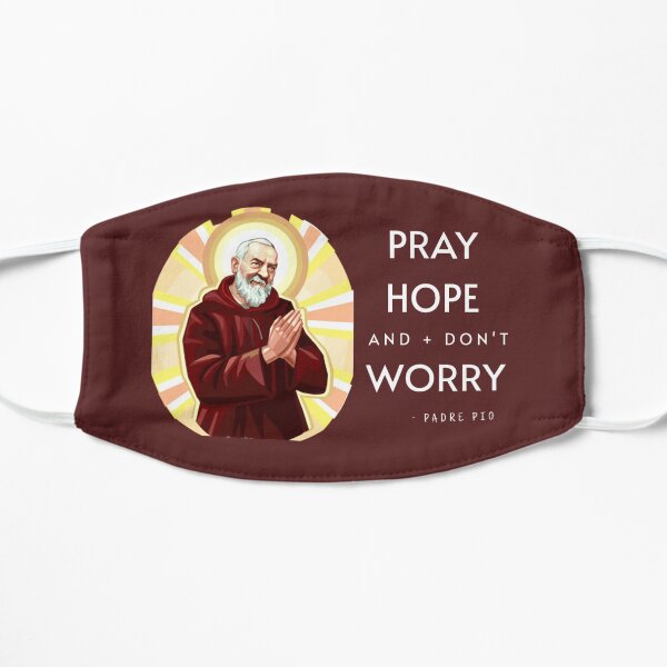 Padre Pio zero concern white Flat Mask