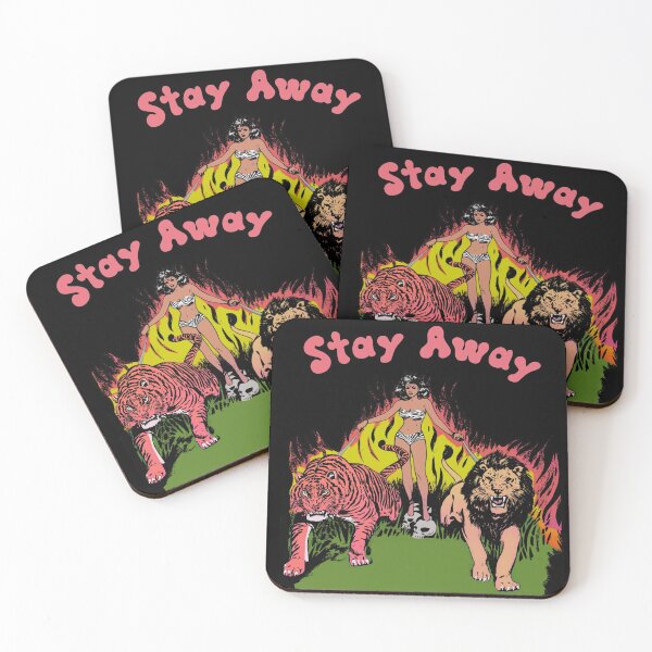 Item preview, Stay Away Retro Lion Tiger and Human Woman Fighting Off Creeps Fire Cats T-Shirt Sticker designed and sold by blueversion.