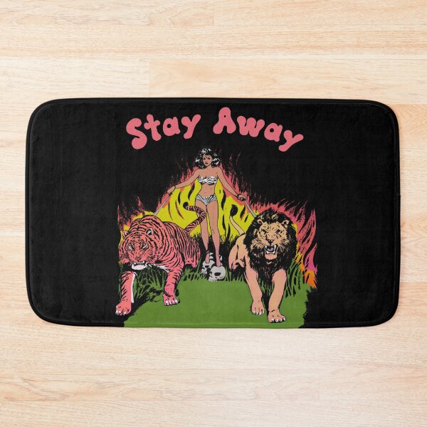 Item preview, Stay Away Retro Lion Tiger and Human Woman Fighting Off Creeps Fire Cats T-Shirt Sticker designed and sold by blueversion.