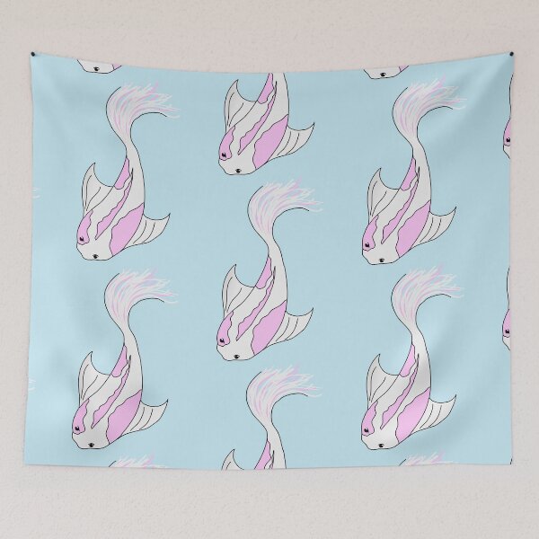 Item preview, pink and white koi fish designed and sold by alisadesigns.