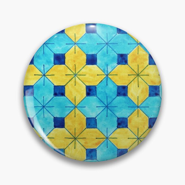 Item preview, Blue Yellow Tiled Pattern designed and sold by DesertShorebird.