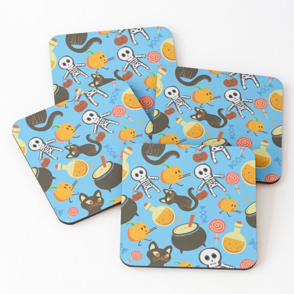 Item preview, Squash Goals light blue Halloween Cat Skull Candy Pumpkin pattern designed and sold by IMYGREAT32.