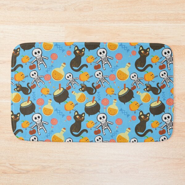 Item preview, Squash Goals light blue Halloween Cat Skull Candy Pumpkin pattern designed and sold by IMYGREAT32.