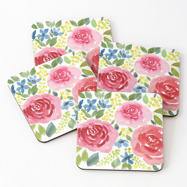 Item preview, Red Roses With Yellow Berries Illustration designed and sold by galleasstudio.
