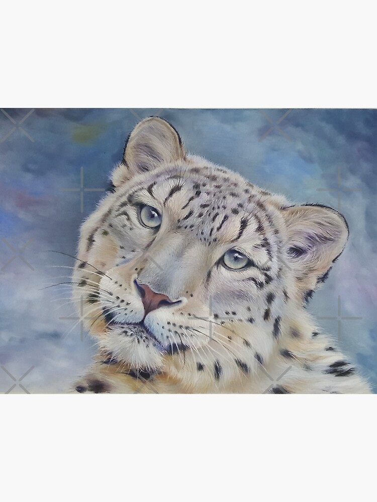 Thumbnail 3 of 3, Sticker, Snow leopard portrait designed and sold by Penguland.