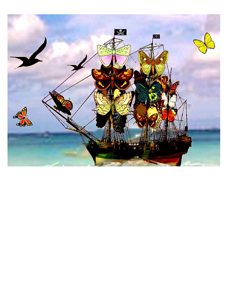 Pirate Ship Artwork - Vintage T-Shirt