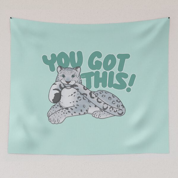Item preview, You Got This! Snow Leopard Motivational designed and sold by deliinthesky.