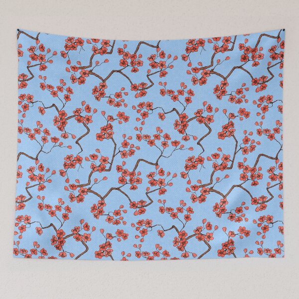 Item preview, Seamless japanese cherry  blossoms pattern designed and sold by urban-color.
