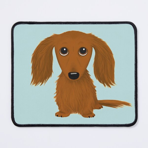 Item preview, Longhaired Red Dachshund Cartoon Wiener Dog designed and sold by Jenn Inashvili.