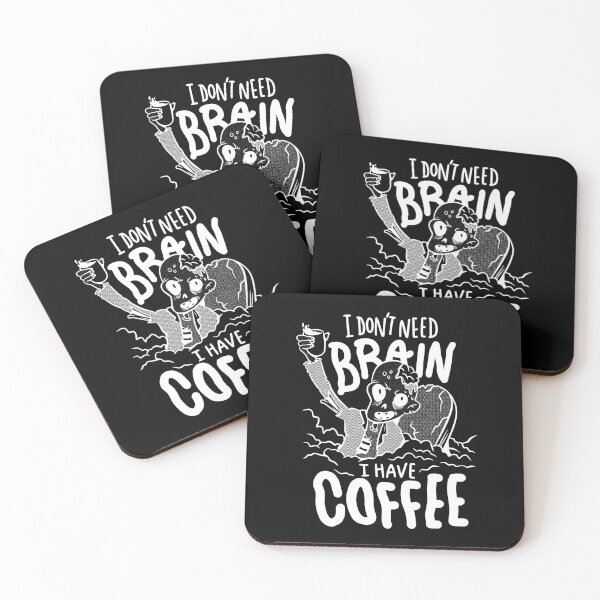 Item preview, white halloween coffee drinking zombie designed and sold by Gossip Rag.