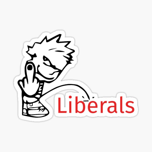 Vista previa del artículo con la obra «Orina a los liberales, vete a la mierda con el dedo medio», diseñado y vendido por pneuf.