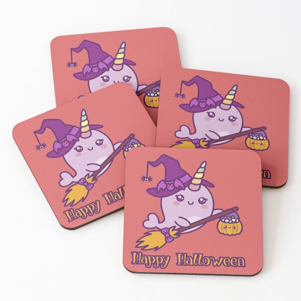 Item preview, Little Witch Narwhal Is Riding A Broom On Halloween designed and sold by finnimoo.
