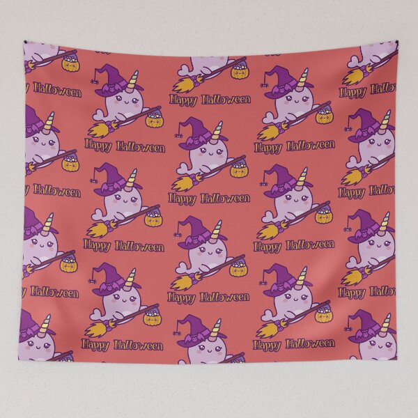 Item preview, Little Witch Narwhal Is Riding A Broom On Halloween designed and sold by finnimoo.