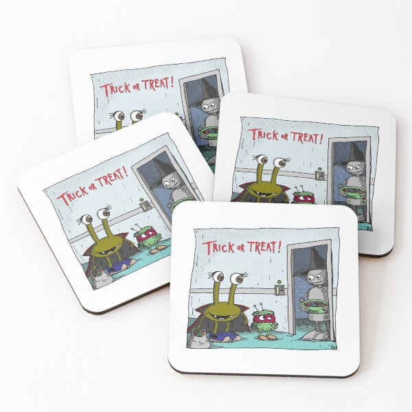 Item preview, Trick or Treat! Halloween Zap Day Robots and Aliens - Friendship Message  designed and sold by Blaise Kolodychuk.