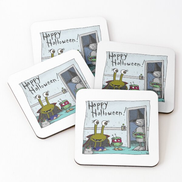Item preview, Happy Halloween! Halloween Zap Day Robots and Aliens - Friendship Message  designed and sold by Blaise Kolodychuk.