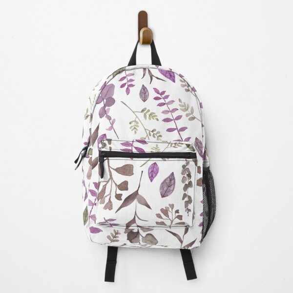 Item preview, Magenta and gray botanical foliage in watercolor designed and sold by romanideco.